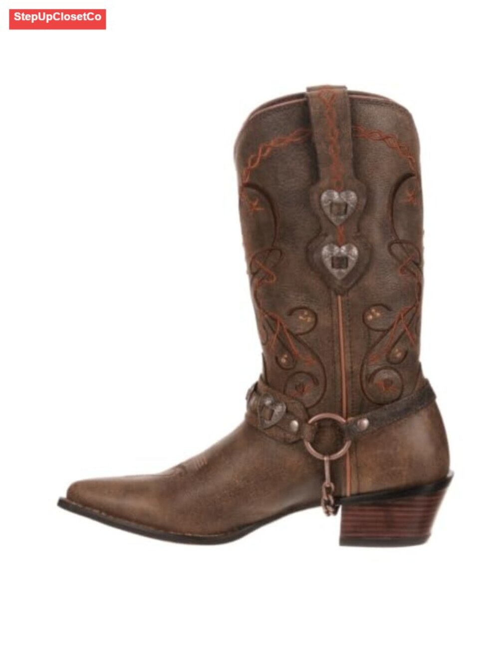 Durango Crush Cowgirl Leather Western Boots Block Heel Work